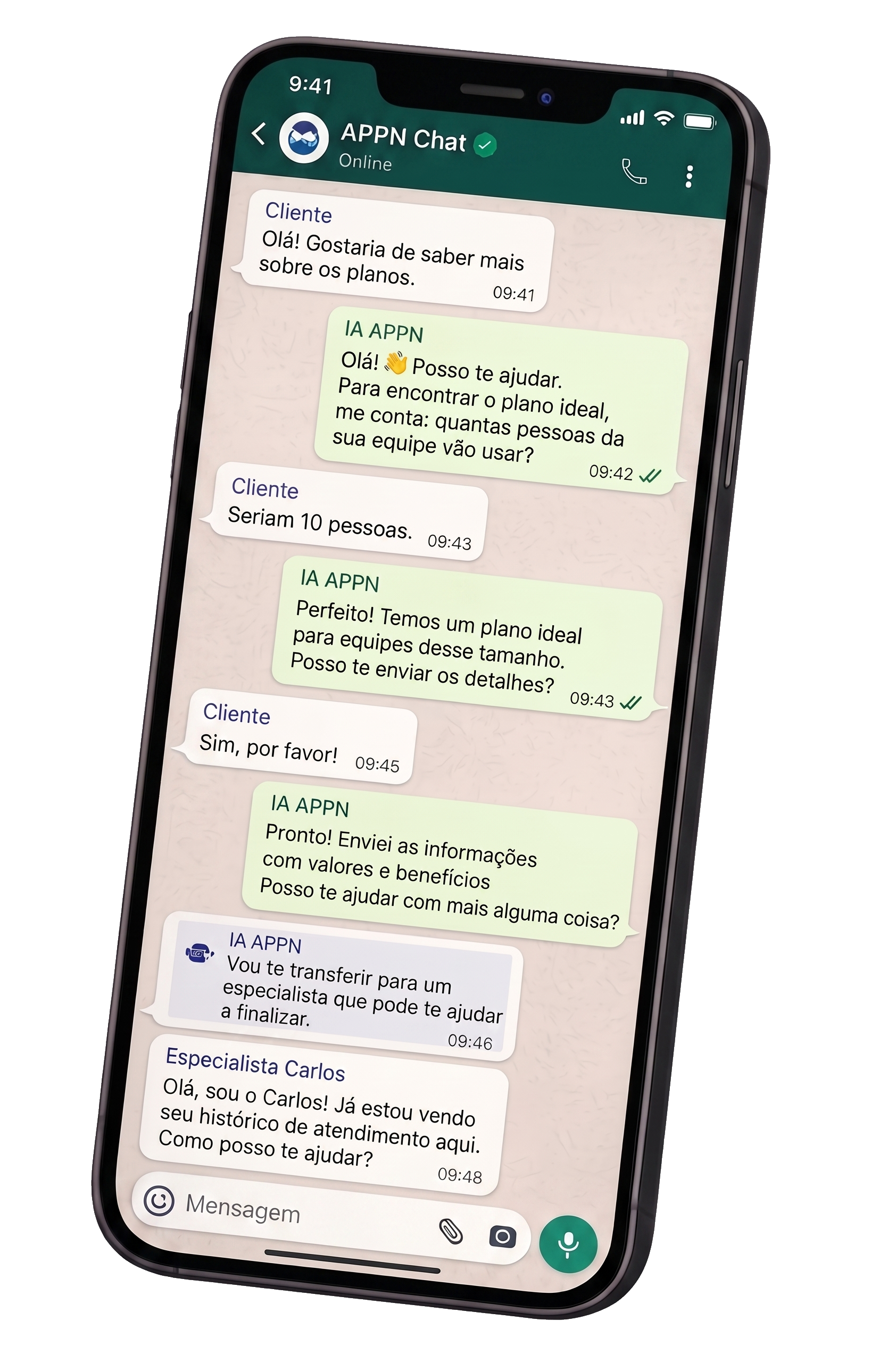 APPN CHAT — Conversa WhatsApp